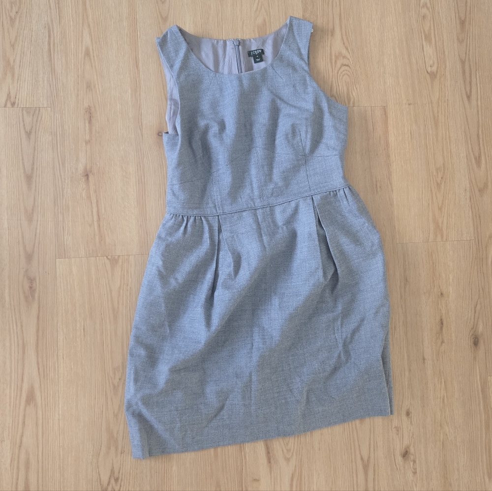 Gray Sleeveless J.crew Dress With Pockets